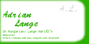 adrian lange business card